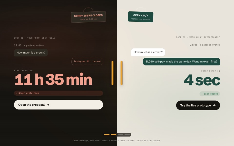 AI front desk proposal and prototype for a dental clinic