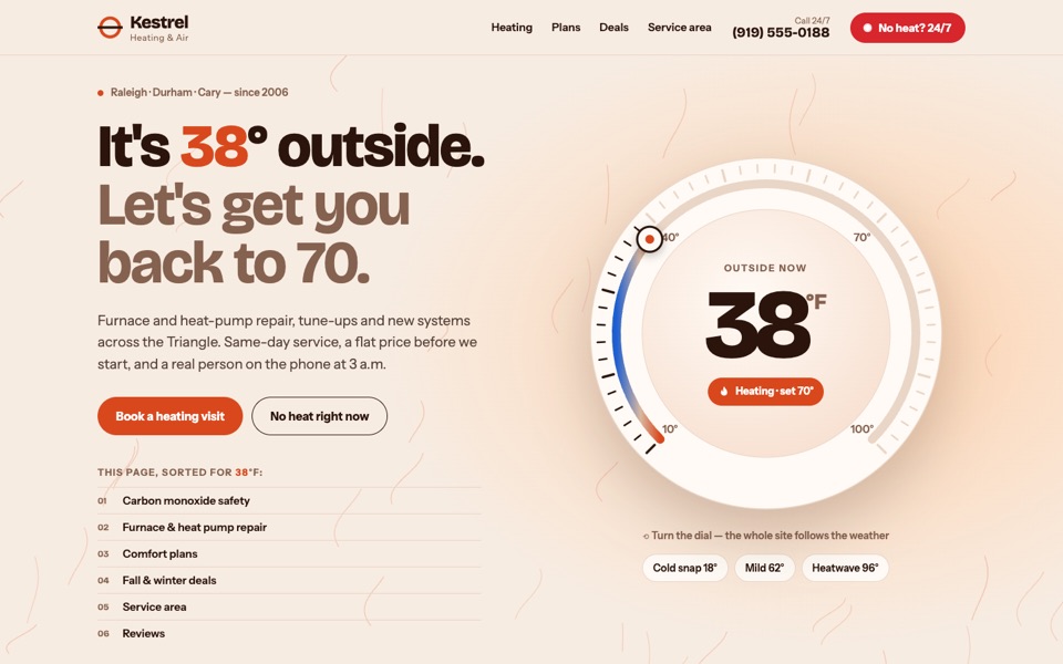 Kestrel Heating and Air concept